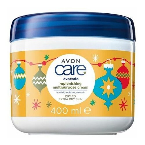 AVON CARE Увлажняющий мультифункциональный крем для лица, рук и тела с маслом авокадо (новогодний дизайн), 400 мл avon care мультифункциональный крем для лица рук и тела освежающий уход с экстрактом огурца алоэ и ментолом 400 мл