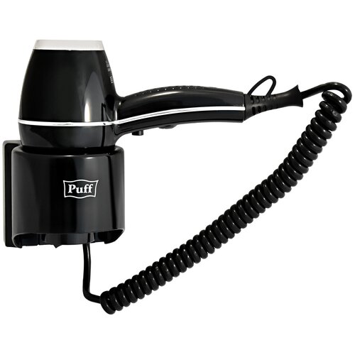 Фен Puff-1601Вl настенный 1600 Вт 2 скорости хол воздух чёрный 5790₽