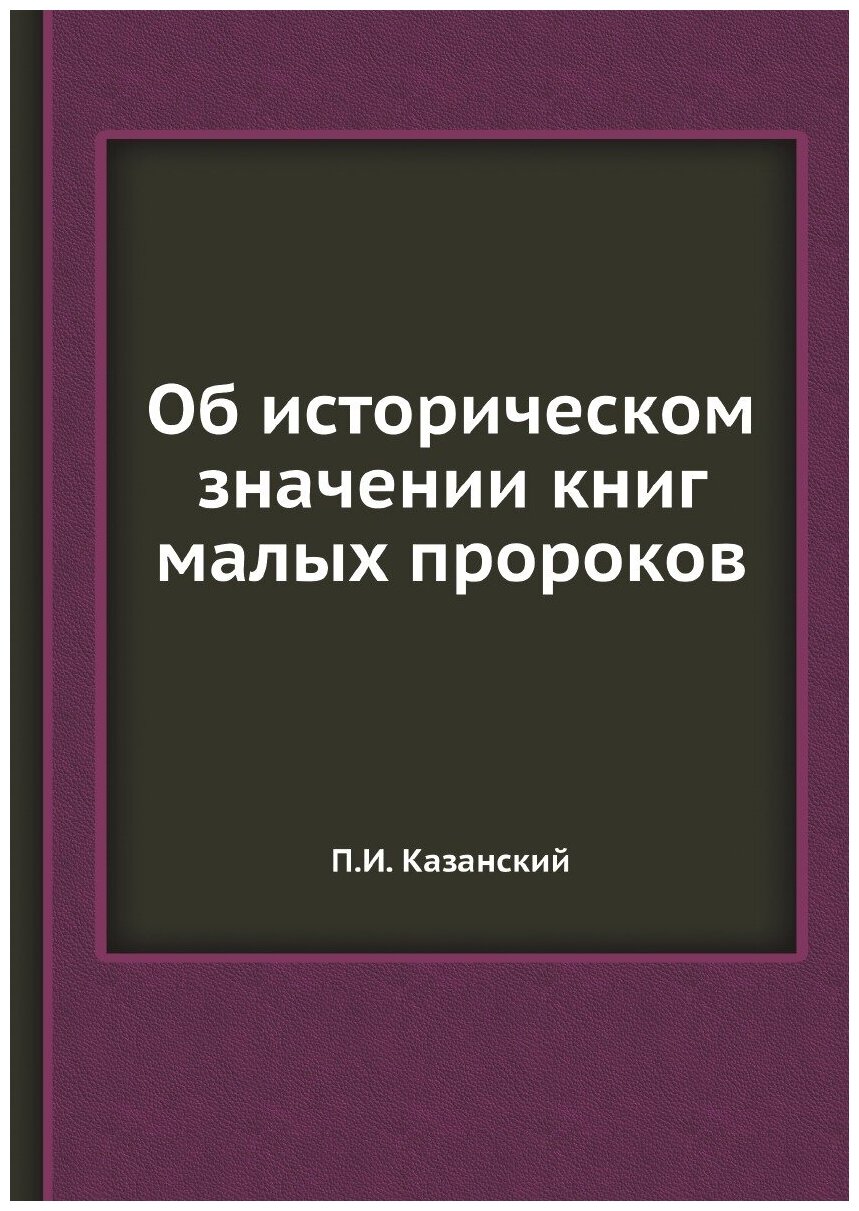 Книга Об историческом значении книг малых пророков - фото №1