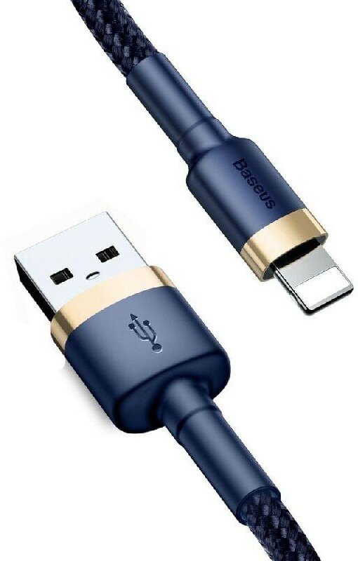 Кабель Baseus Cafule Cable USB - Lightning 2.4A 1 м, кабель для зарядки, синего/золотого цвета