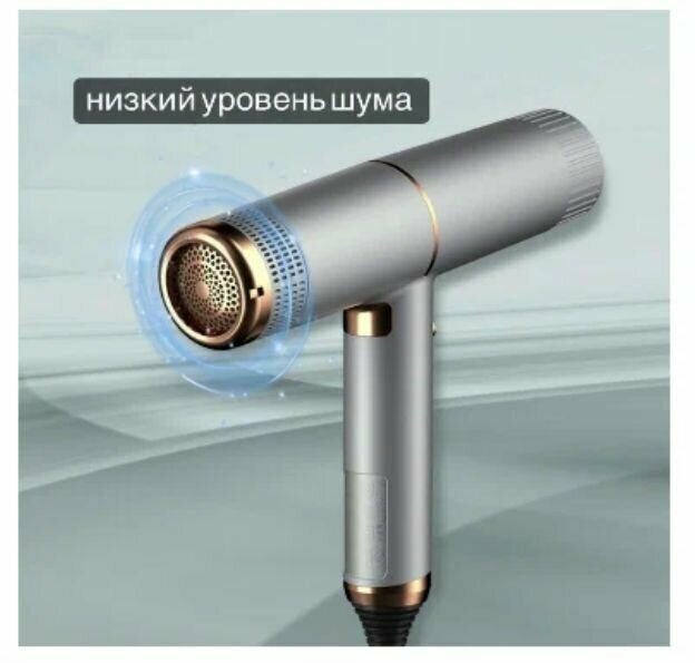 Профессиональный фен для волос/SK-2220/1600Вт/шнур 1.8/для сушки и укладки волос/мощный/компактный/серебристый