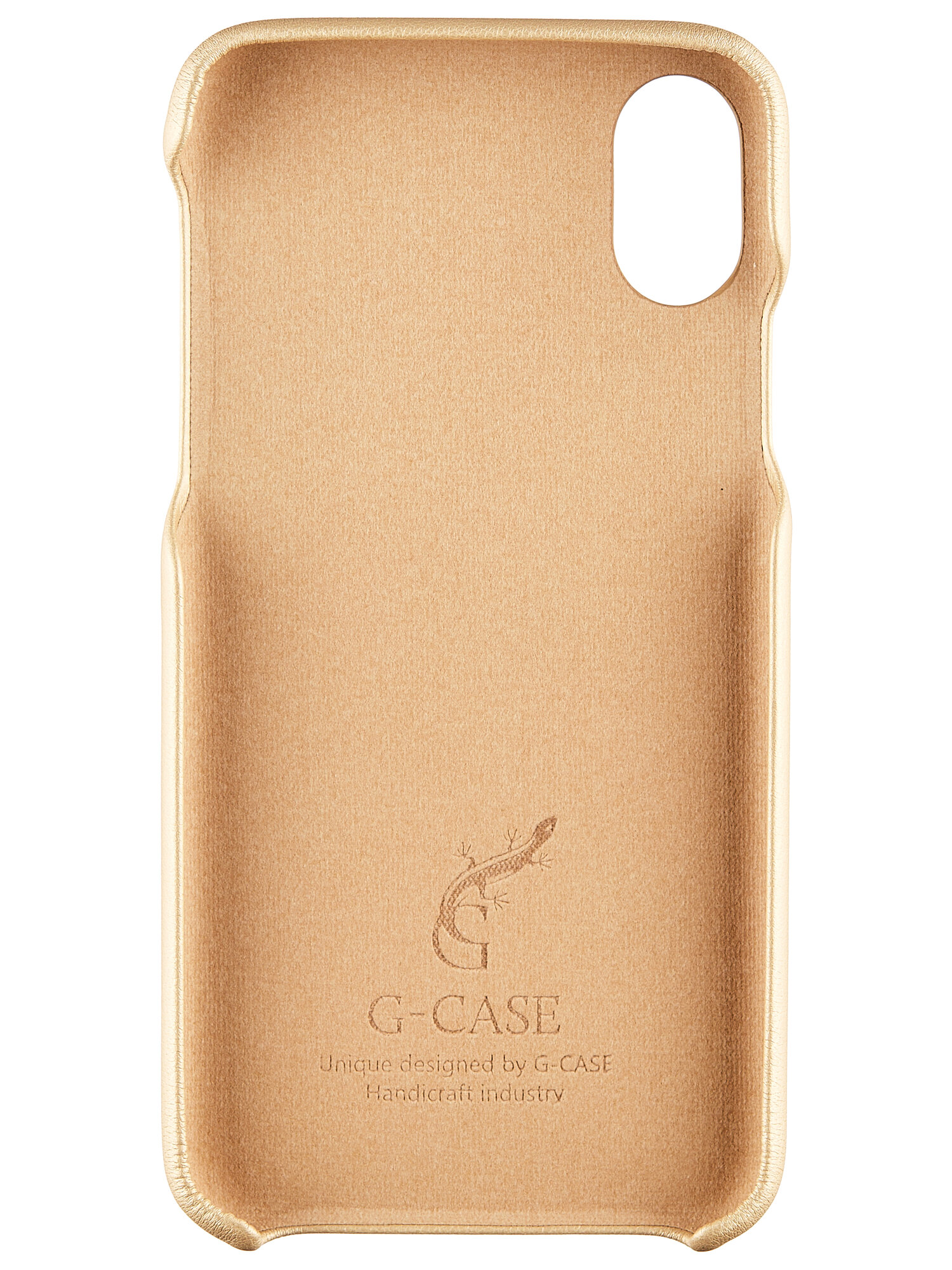 Чехол-накладка G-Case Slim Premium для смартфона Apple iPhone X / XS, Искусственная кожа, Золотистый GG-894 - фото №2