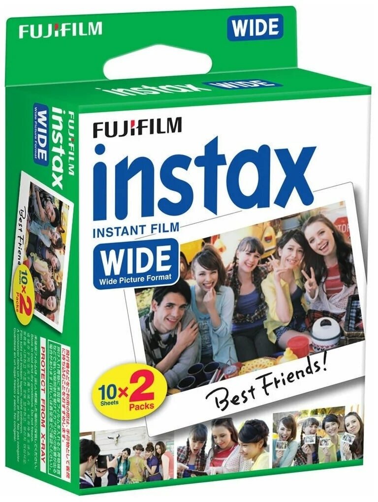 Картридж для моментальной фотографии Fujifilm Instax Wide, 20 шт, белый