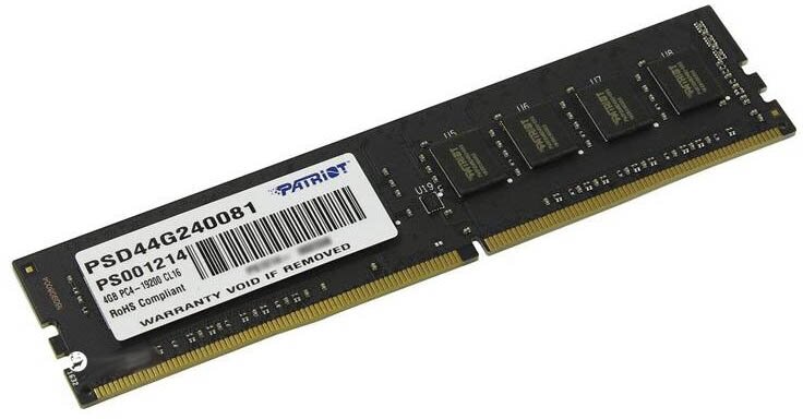 Модуль памяти Patriot Memory PSD44G240081 DDR4 DIMM 2400Mhz PC4-19200 CL16 - 4Gb