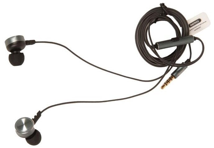 Headphones / Наушники REMAX RM-620 Deep Bass Stereo Earphone микрофон, подключение Jack 3.5 mm, черный