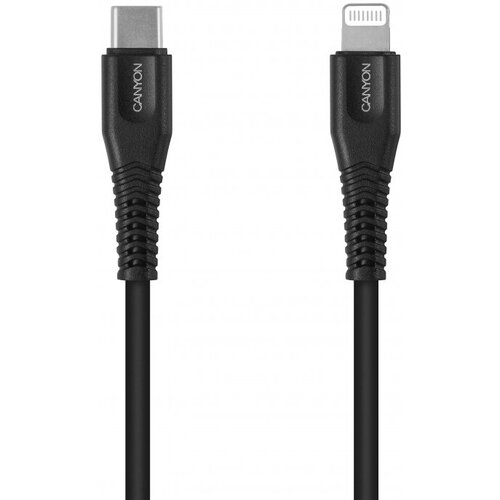 Кабель USB 2.0 CANYON MFI-3 lightning черный SWECNSMFIC3B