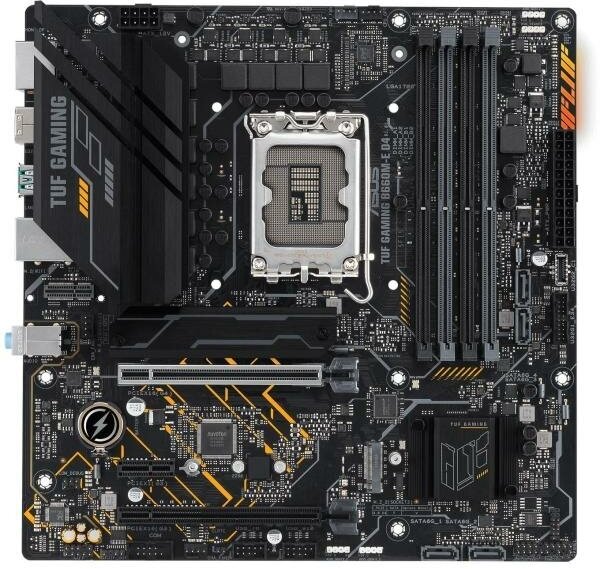 Материнская плата ASUS TUF GAMING B660M-E D4 Socket 1700 B660 4xDDR4 1xPCI-E 16x 1xPCI-E 1x 4xSATA III mATX Retail