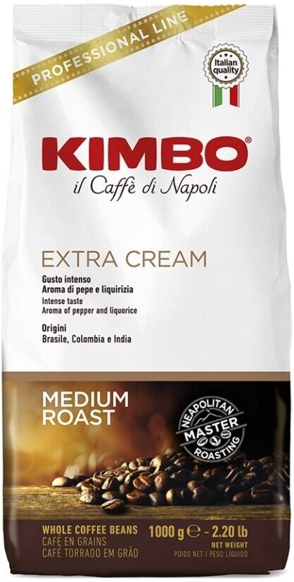 Кофе в зернах Kimbo Экстра Крим средней обжарки 1000 г п/у, Италия