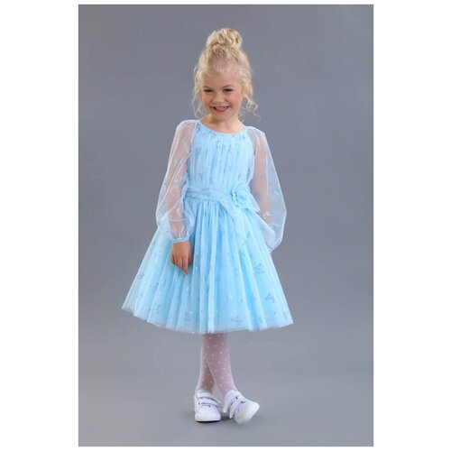 фото Платье маленькая леди, размер 122, голубой