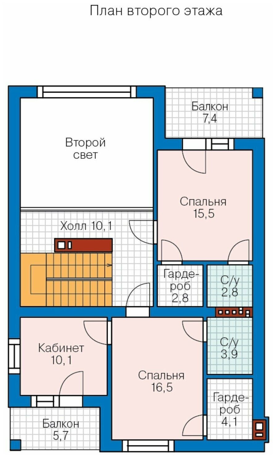 Проект двухэтажного кирпичного дома 58-09K - фотография № 6