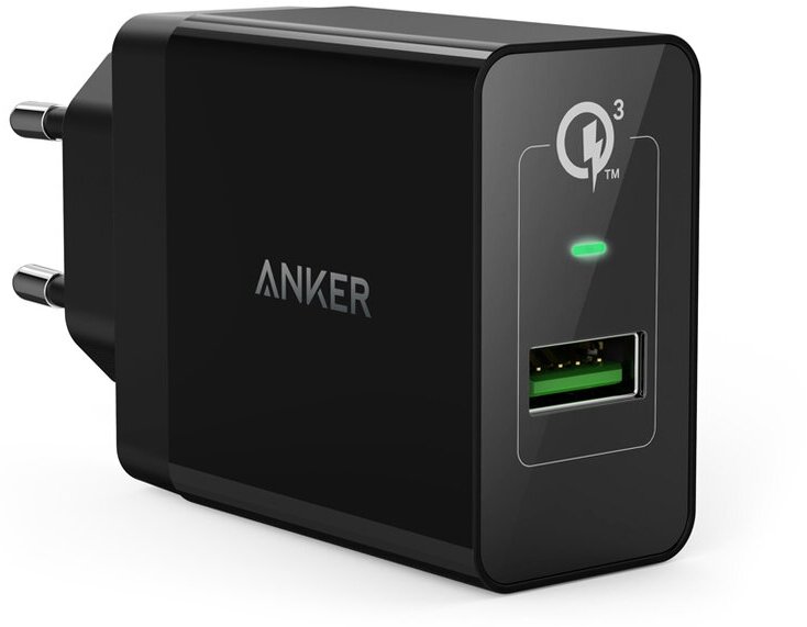 Сетевое зарядное устройство Anker PowerPort+1 18W with Quick Charge 3.0 Black