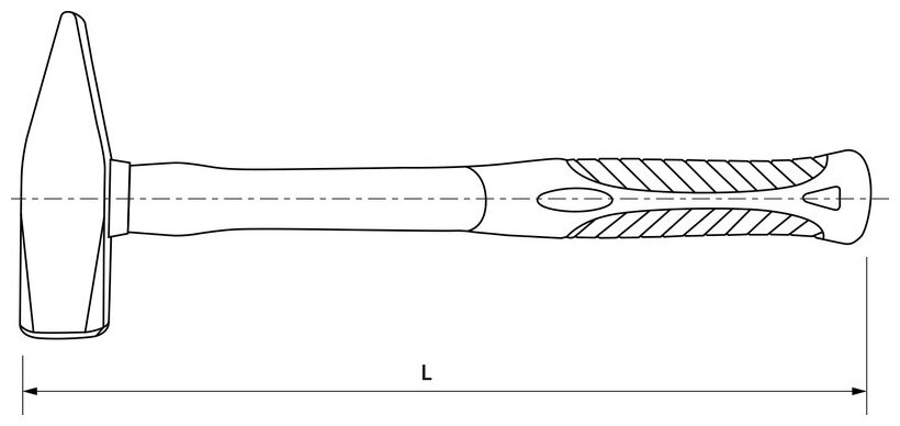 PHH800 THORVIK Молоток слесарный с фиберглассовой рукояткой, 800 гр. - фотография № 4