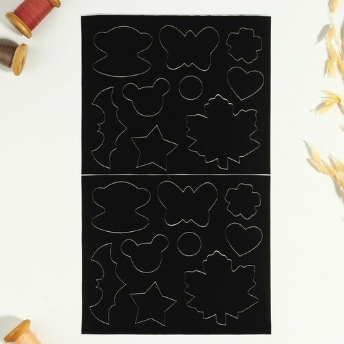 Заплатки клеевые лист с ассорти фигур нейлон 24,5*14,5см чёрный 9482790