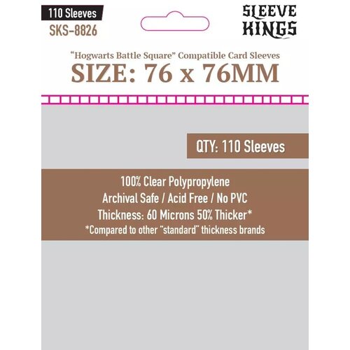 Протекторы для настольных игр Sleeve Kings Hogwarts Battle (76x76мм) - 110шт, 60 микрон