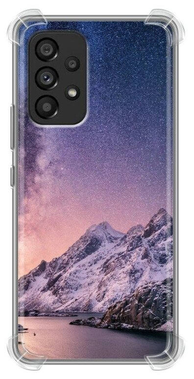 Дизайнерский силиконовый с усиленными углами чехол для Самсунг Гэлакси А53 5Ж / Samsung Galaxy A53 5G Горы