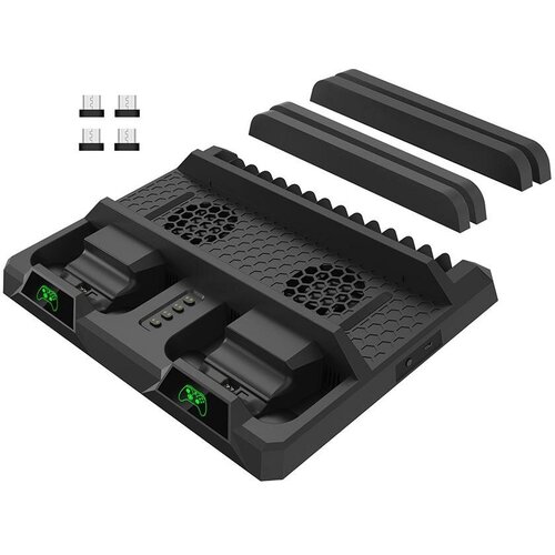 Подставка для вертикальной установки консоли охлаждение зарядная станция для 2-х геймпадов держатель для дисков DOBE TYX-18122 Xbox O 379000₽