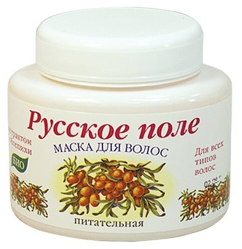 Русское Поле Маска для волос Питательная с экстрактом облепихи, 280 г, 250 мл, банка