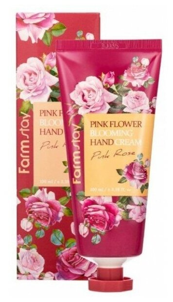 Крем для рук с экстрактом розы FarmStay Pink Flower Blooming Hand Cream Pink Rose, 100мл - фото №4