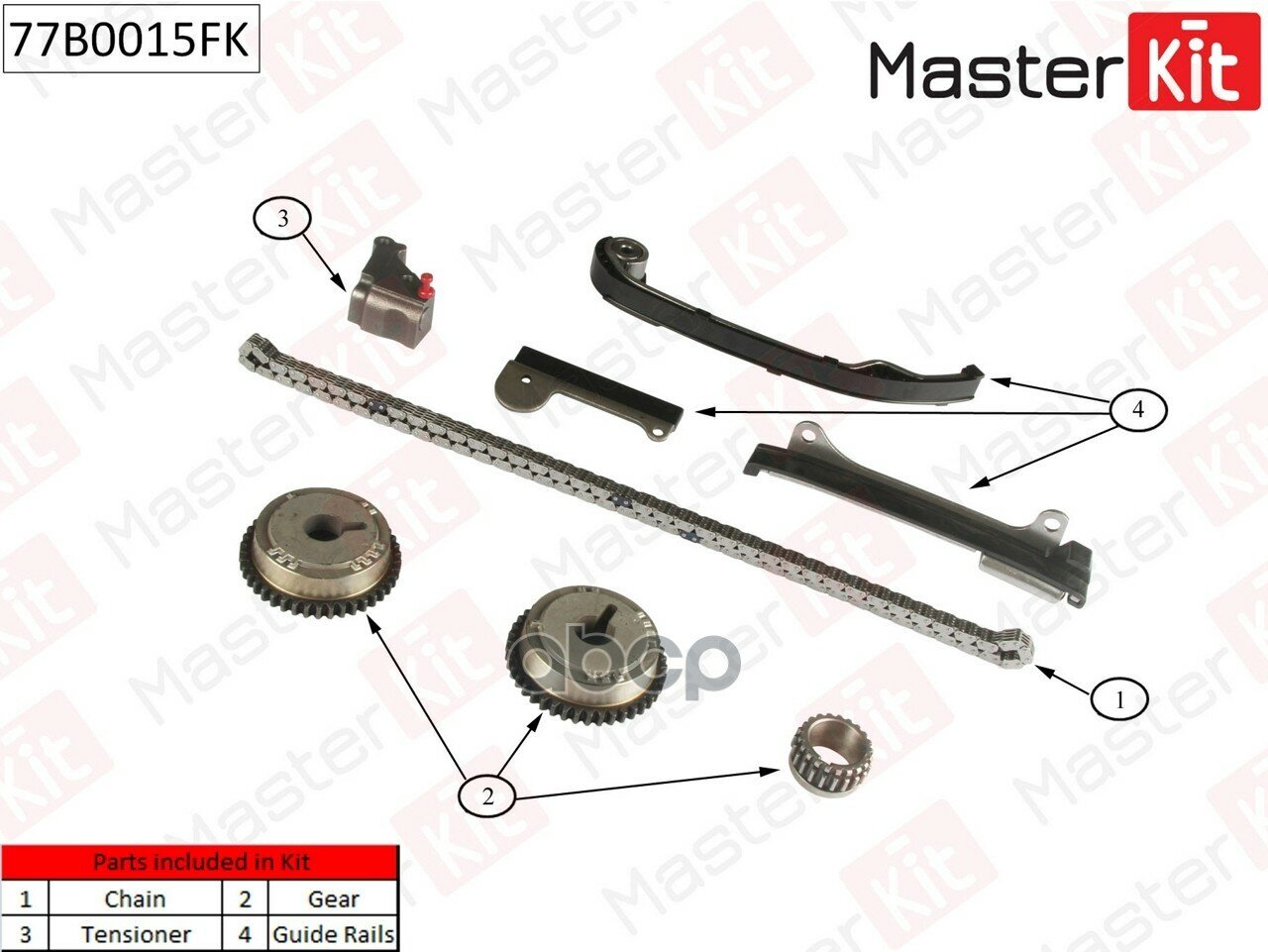 Комплект Цепи Грм Nissan Almera N15 1.5 MasterKit арт. 77B0015FK