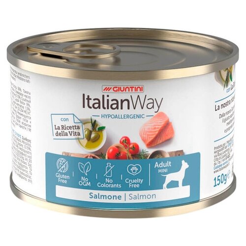Влажный корм для собак Italian Way гипоаллергенный, лосось 1 уп. х 2 шт. х 150 г