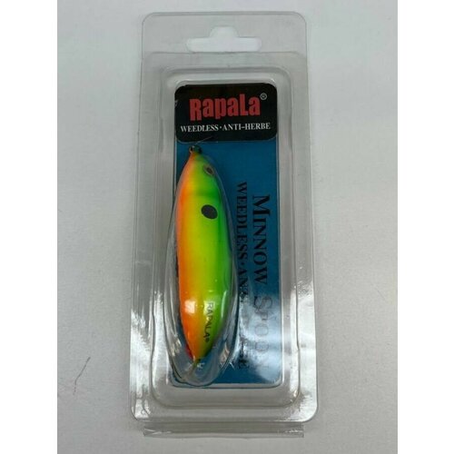 фото Блесна для рыбалки колебалка незацепляйка rapala rattlin' minnow spoon цвет rms-20 зелено-оранжевый 6.5 см. 10 гр приманка рыболовная