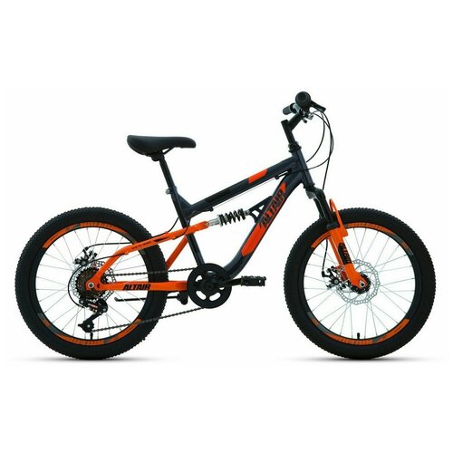 Велосипед ALTAIR MTB FS 20 D (20 6 ск. рост. 14) 2022, темно-серый/оранжевый, RBK22AL20049