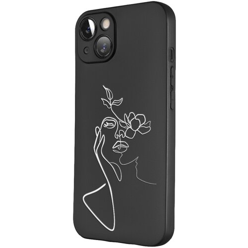Силиконовый чехол с защитой камеры Mcover для Apple iPhone 13 mini с рисунком Девочка силиконовый чехол с защитой камеры mcover для apple iphone 13 mini с рисунком фк спартак москва