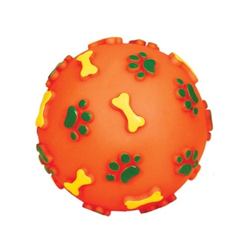 Мячик для собак Triol с лапками и косточками 11 см, в ассортименте