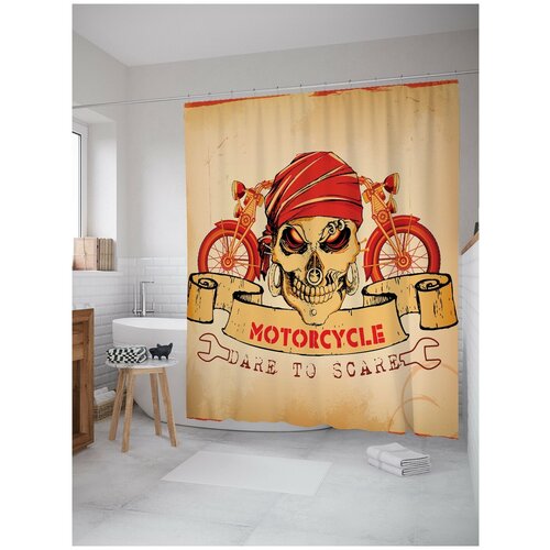 фото Штора для ванной joyarty пират на мотоцикле 180х200 (sc-9930)
