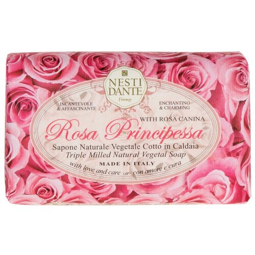 Nesti Dante Мыло кусковое Le Rose Rosa Principessa, 150 г nesti dante мыло каролина и эдуардо деликатное 250 г