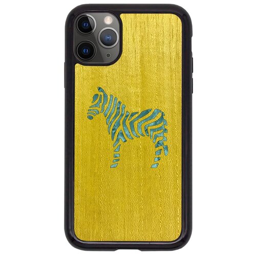 Чехол Timber&Cases для Apple iPhone 11 Pro TPU WILD collection - Зебра (Желтый Кото - Клен птичий глаз)