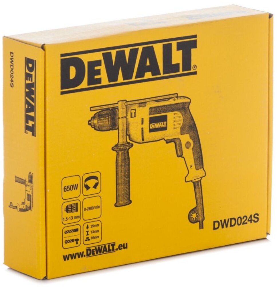 Ударная дрель DeWALT DWD024S, 750 Вт черный - фотография № 15