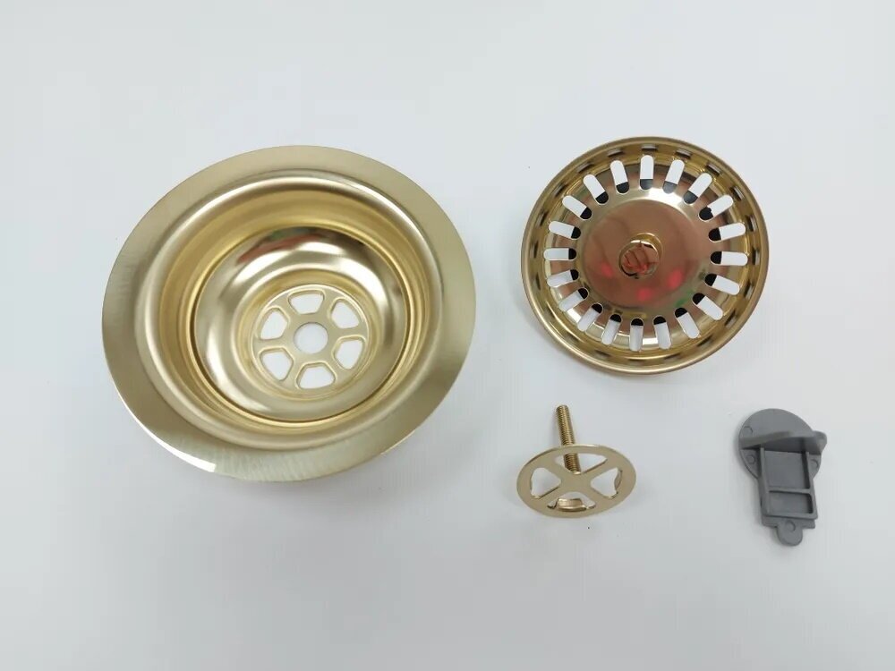 Комплект фурнитуры для выпуска большого Longran SB103 золото на кухонную мойку - фотография № 4