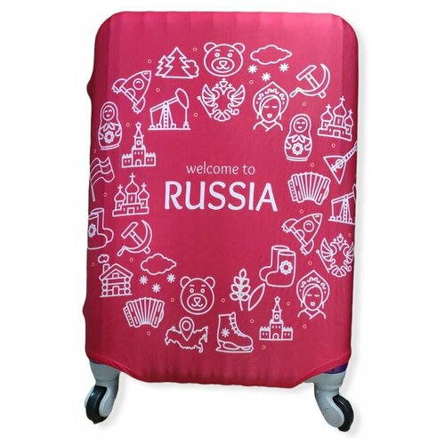 фото Чехол для чемодана , синтетический материал, размер xl, красный нет бренда