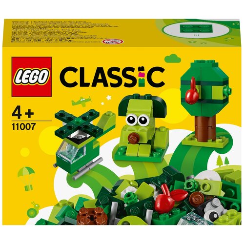 Конструктор LEGO Classic 11007 Зелёный набор для конструирования, 60 дет. конструктор lego classic 11006 синий набор для конструирования