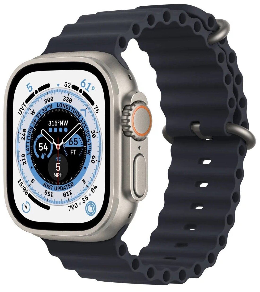 Cиликоновый спортивный рифлёный ремешок Ocean Watch для Apple Watch Series 1 2 3 4 SE 5 6 7 8 Ultra ультра 42/44/45/49 mm синий