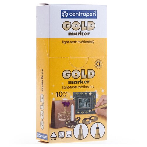 фото Centropen набор маркеров (2690) золотой, 10 шт, золотой
