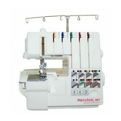 Оверлок 007, 2, 3, 4, 5-ниточный шов, 1300 стежков/мин, белый