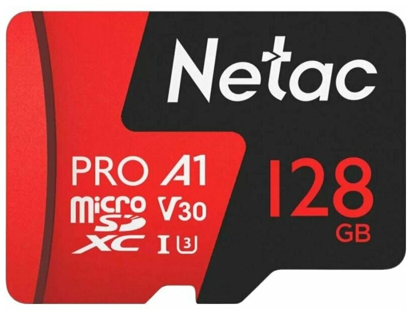 Карта памяти Netac MicroSD card P500 Extreme Pro 128GB retail version w/SD