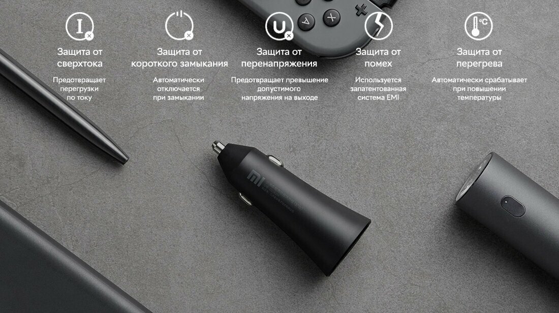 Зарядный комплект Xiaomi Mi 37W Dual-Port Car Charger 37 Вт