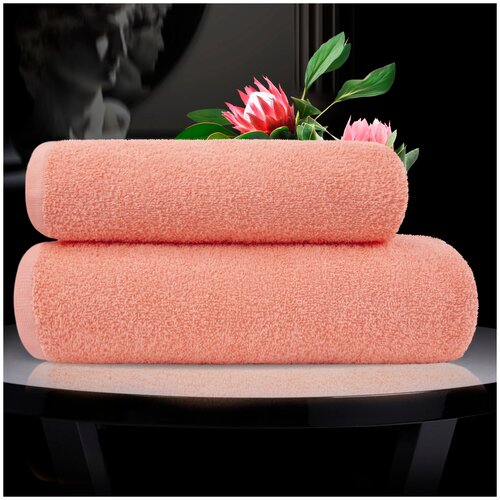 фото Eleganta набор из 2 полотенец venera цвет: персиковый (50х80 см,70х130 см) br53637
