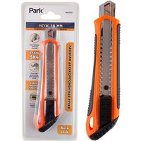 Нож технический Park 18CUT27 лезвие 18мм, метал. напр, 2-х комп. ручка, 3-х стор. заточка, сталь SK5 (355027)