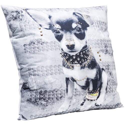 фото Kare design подушка dog, коллекция "собака" 45*45*6, хлопок, полиэстер, белый, черный