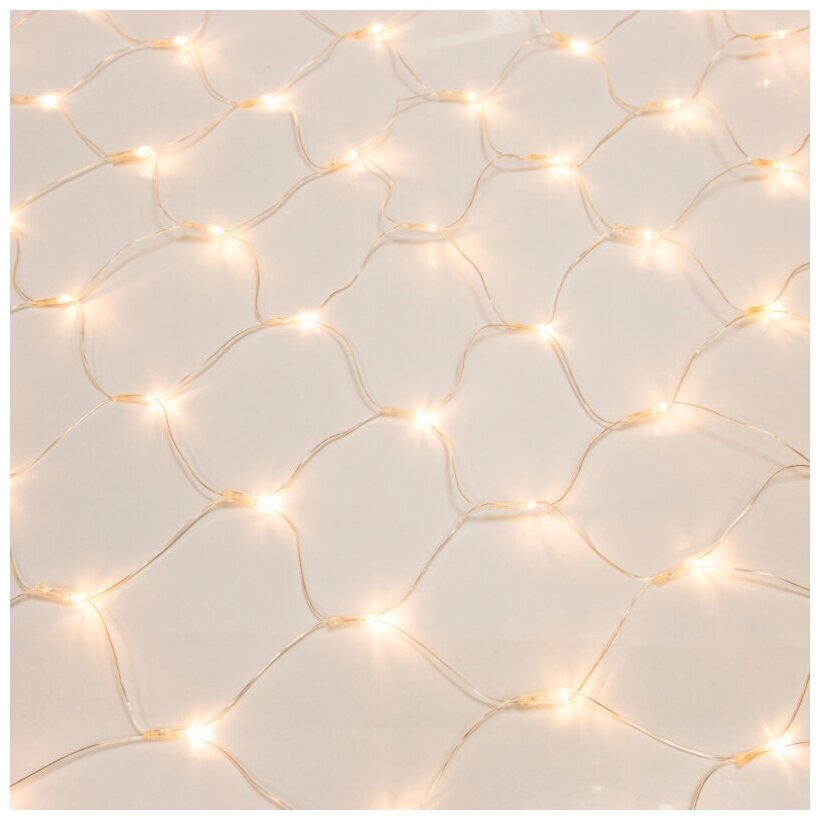 Гирлянда NEON-NIGHT сеть 1,8х1,5м, прозрачный ПВХ, 180 LED тепло-белые - фото №1