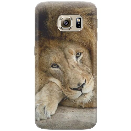 фото Cиликоновый чехол на samsung galaxy s6 edge / самсунг с6 эдж с принтом "спокойный лев" gosso