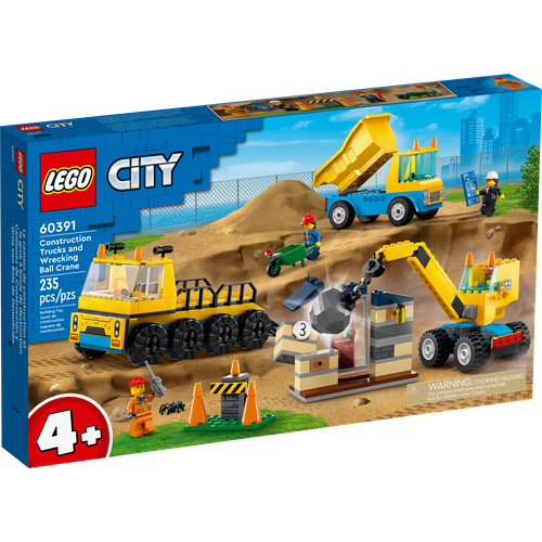 Конструктор LEGO City 60391 Construction Trucks and Wrecking Ball Crane, 235 дет. конструктор lego city trucks and wrecking ball crane 60391 235 деталей