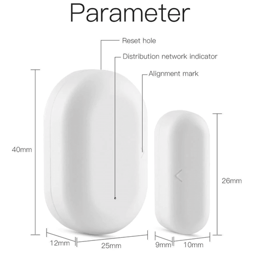 Датчик открытия дверей и окон MOES Door&Window Sensor CR2032 Zigbee датчик открытия окон дверей moes wifi door and window sensor