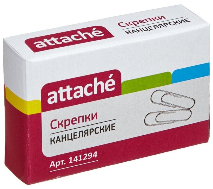 Скрепки Attache (22мм, металлические, овальные, никелированные) 100шт.