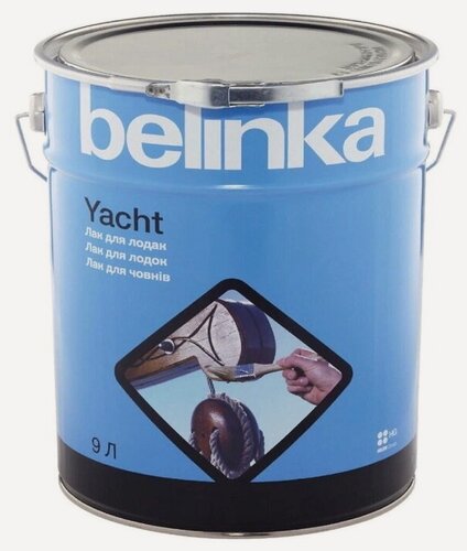 Изображение товара Belinka Yacht яхтный лак для древесины (бесцветный, полуматовый, 9 л)