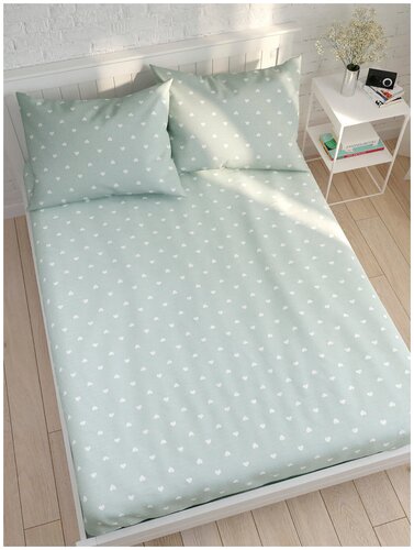 Простынь на резинке Сказка "Николь" 140х200 см, ткань перкаль, 100% ...